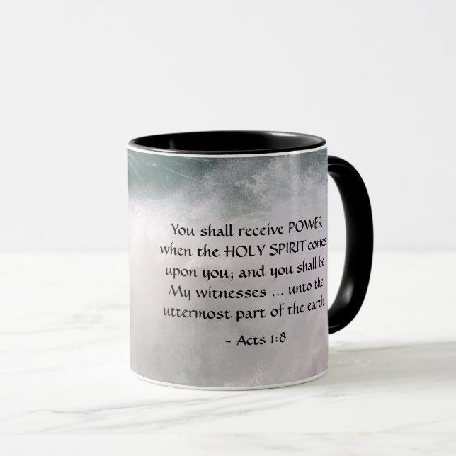 Acts 1:8 You shall receive POWER Bible Verse Mug (Front Right)