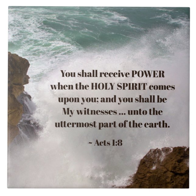 Acts 1:8 You shall receive POWER Bible Verse Tile (Front)
