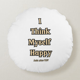 Acts 26:2 KJV Bible Verse Quote Round Pillow