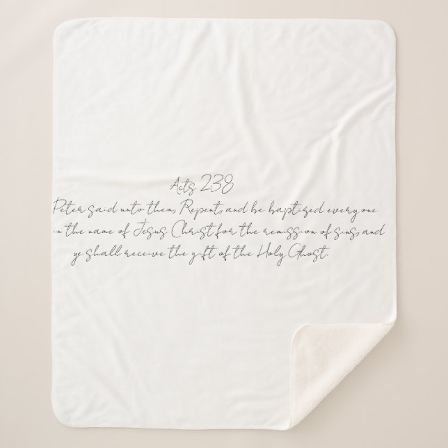 Acts 2:38 Blanket Jesus Name Pentecostal  (Front)