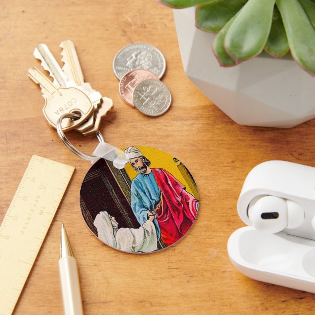 Acts 9:36-43 Tabitha Is Brought Back to Life Keychain (Desk)