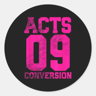 Acts 9 Conversion Bible Chapter Jersey Design  Classic Round Sticker