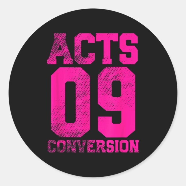Acts 9 Conversion Bible Chapter Jersey Design  Classic Round Sticker (Front)