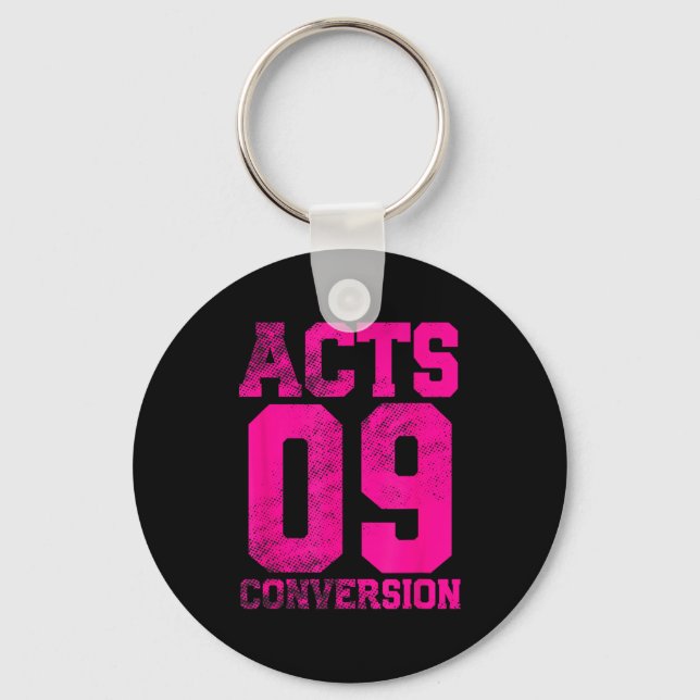 Acts 9 Conversion Bible Chapter Jersey Design  Keychain (Front)