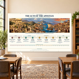Acts Bible Timeline, Sunday School 120 x 72 in Banner
