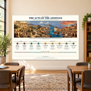Acts Bible Timeline, Sunday School 72 x 48 in Banner