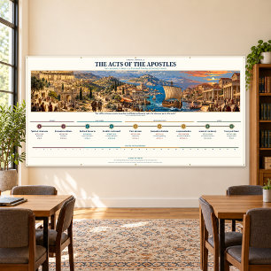 Acts Bible Timeline, Sunday School 96 x 48 in Banner