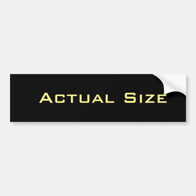 Actual size bumper sticker (Front)