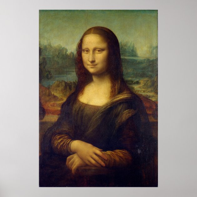 Actual Size of Mona Lisa painting print on canvas Zazzle