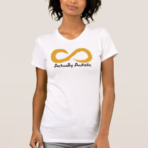 Actually Autistic Gold Infinity Logo T-Shirt