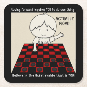 Actually Move Square Paper Coaster