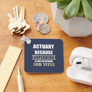Actuary Superhero Novelty Keychain