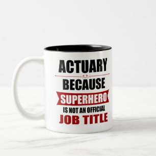 Actuary Superhero Novelty Two-Tone Coffee Mug