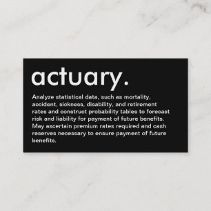 actuary. (with description) business card