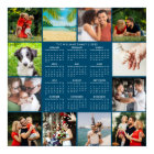 Actuel 2022 Calendrier Photo Collage Bleu Poster