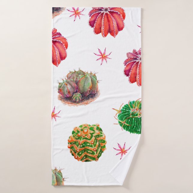 ?actus seamless floral pattern background, wallpap bath towel (Bath Towel)