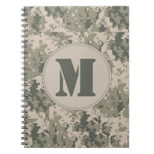 ACU Camo Camouflage Monogram Initial Note Book