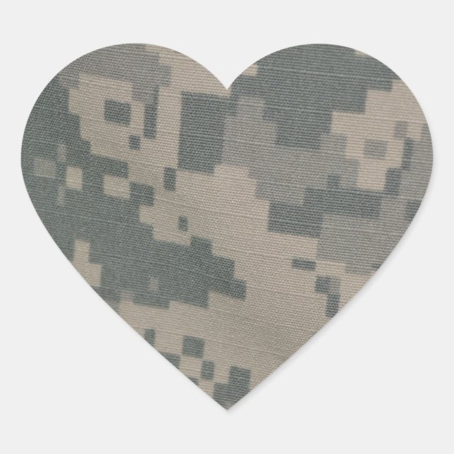 Acu Pattern Camouflage Troops Digital Art Peace Heart Sticker (Front)