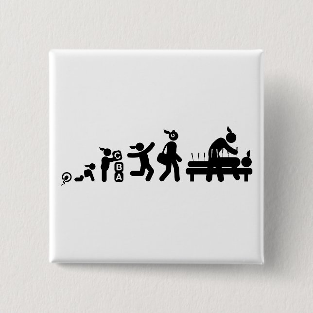 Acupuncture 2 Inch Square Button (Front)