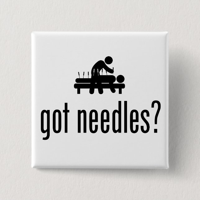 Acupuncture 2 Inch Square Button (Front)