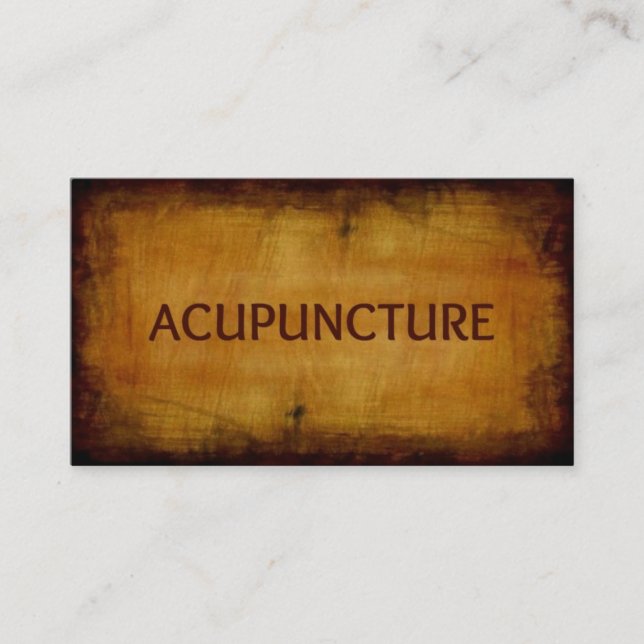 Acupuncture Antique Brushed Business Card (Front)