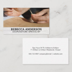 Acupuncture Back Session   Holistic Medicine Appointment Card