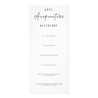 Acupuncture Before Treatment Checklist & Aftercare Rack Card