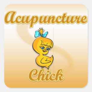 Acupuncture Chick Square Sticker