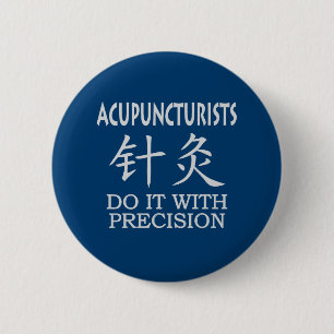 Acupuncture Chinese Symbol 2 Inch Round Button