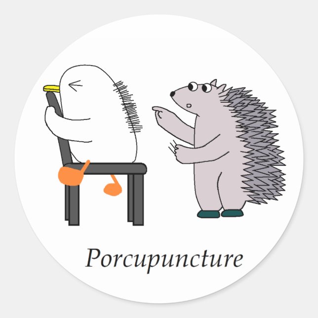 acupuncture classic round sticker (Front)