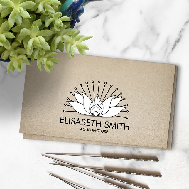 Acupuncture Lotus - Black and white Business Card (Creator Uploaded)