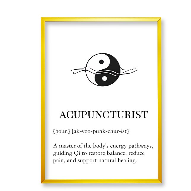 Acupuncture Qi Flow Wall Art for Clinic Office  (Acupucture clinic wall decor art,  acupuncture wall chart)