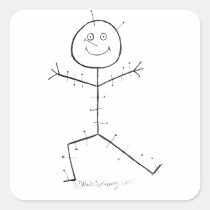 Acupuncture sticky square sticker