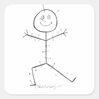 Acupuncture sticky square sticker
