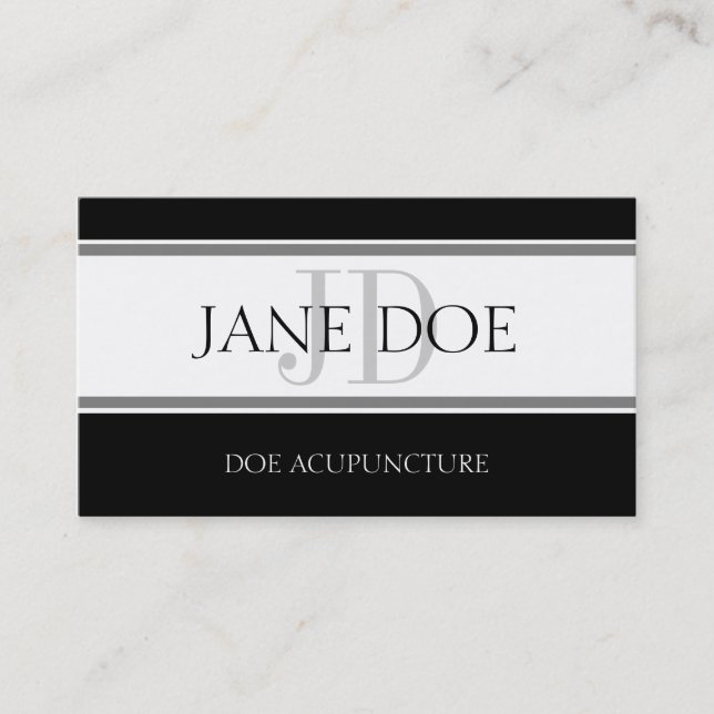 Acupuncturist Stripe W/W Business Card (Front)