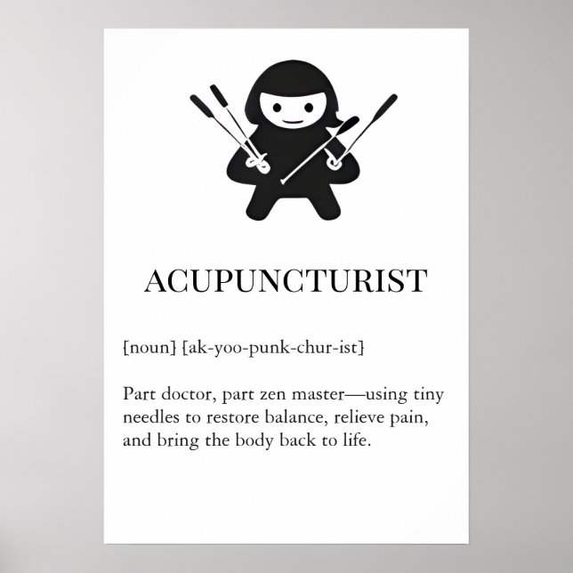 Acupuncturist Wall Art Gift | Needle Acupuncture  (Front)