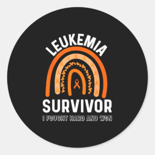 Acute leukaemia survivor end of chemo fight cancer classic round sticker