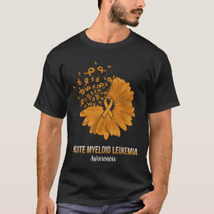 Acute Myeloid Leukaemia Awareness Orange Ribbon Fl T-Shirt
