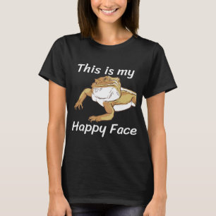 Acutethis Is My Happy Face Bearded Dragon T-Shirt