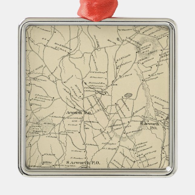 Acworth, Sullivan County Metal Ornament (Front)