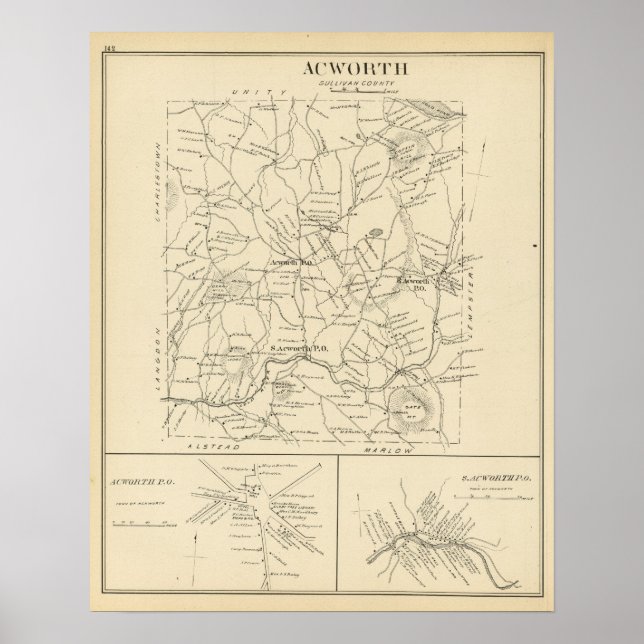 Acworth, Sullivan County Poster (Front)