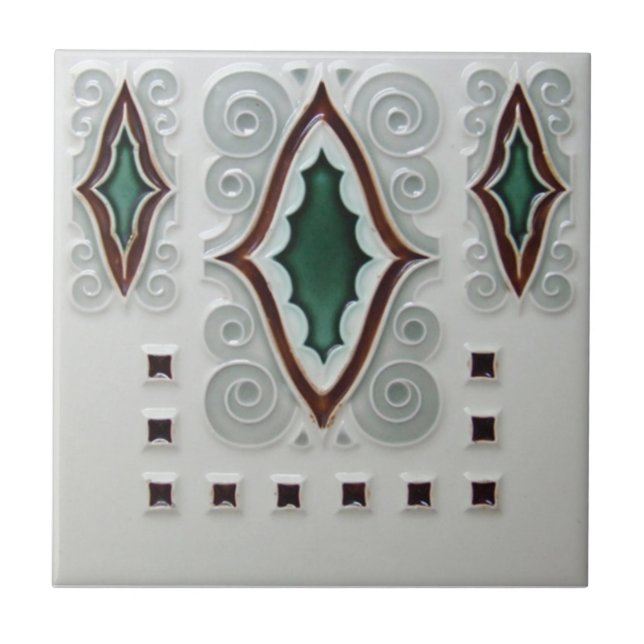 AD008 Art Deco Reproduction Ceramic Tile (Front)