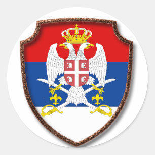 AD 001 - Serbian medieval shield Serbia Classic Round Sticker
