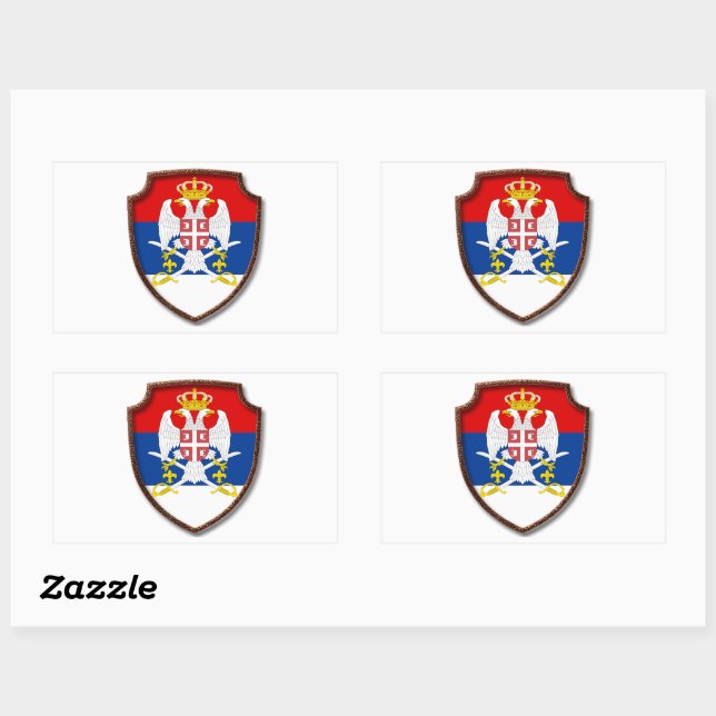 AD 001 - Serbian medieval shield Serbia Sticker (Sheet)