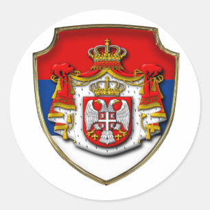 AD 002 - Serbian medieval shield Serbia Classic Round Sticker