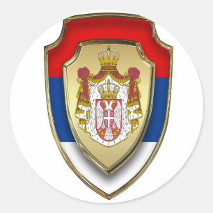 AD 003 - Serbian medieval shield Serbia  Classic Round Sticker
