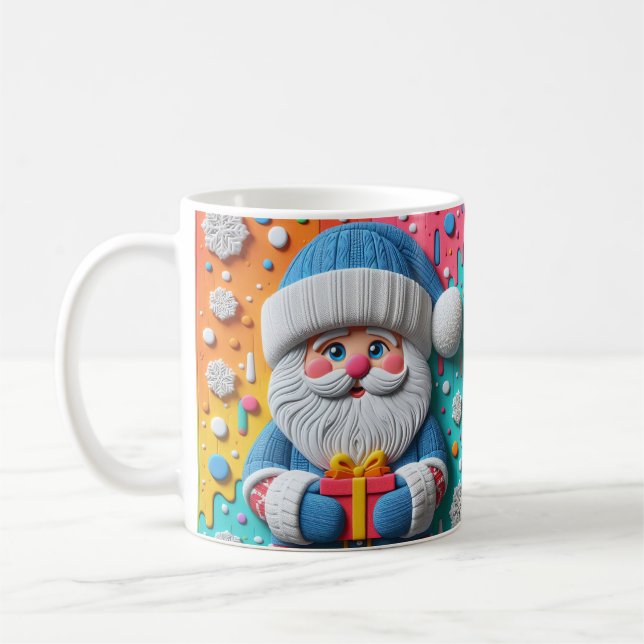 AD 017 - Christmas digital graphic Santa Claus 3d  Coffee Mug (Left)