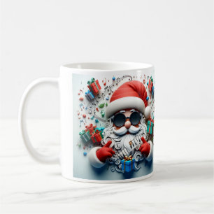 AD 018 - Christmas digital graphic Santa Claus 3d Coffee Mug