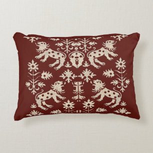 AD 1200s speckled lions print Accent Pillow