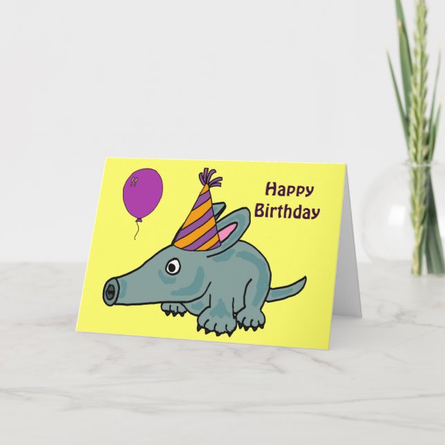 AD- Aardvark Birthday Card (Front)